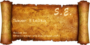 Sauer Etelka névjegykártya